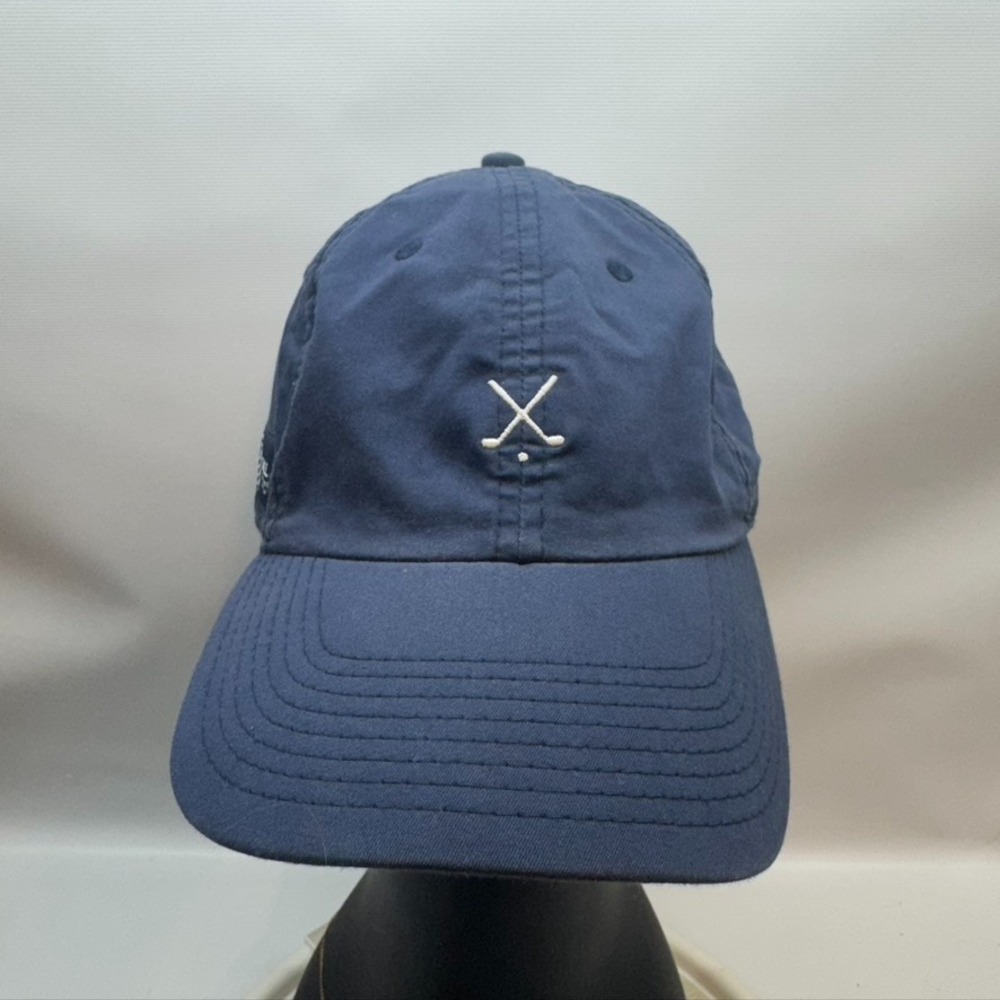 Nike Golf Hat Cap Strap Back Blue Cotton Blend Dell World Golf Championship Adj